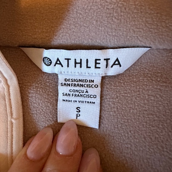 Athleta Purple/ Pink Quarter Button Up - Picture 2 of 3